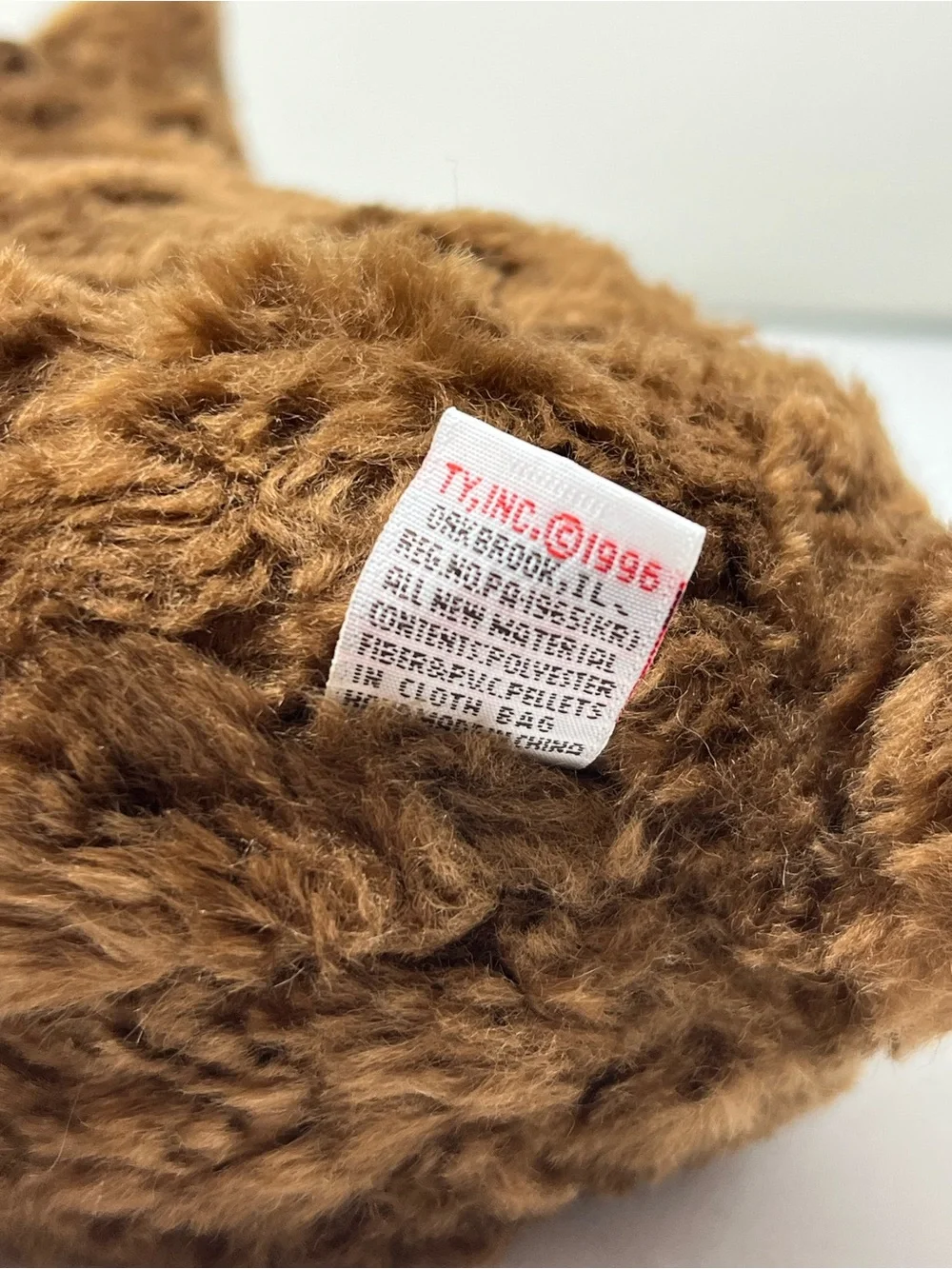 Vintage 1996 TY Cocoa Brown Bear Beanie Buddy Plush Teddy 11” Collectible Cute